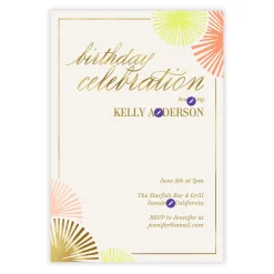 Starburst Celebration Flat Birthday Invitation