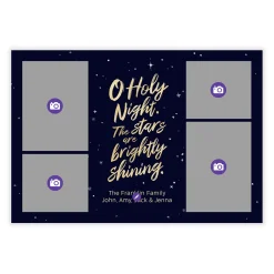 Starry O Holy Night Flat Christmas Photo Card