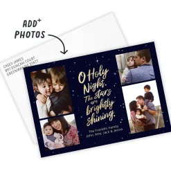 Starry O Holy Night Flat Christmas Photo Card