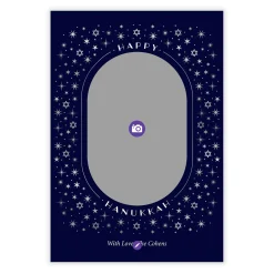 Stars of David on Blue Flat Hanukkah Photo Card