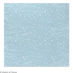 Stars on Pale Blue Tissue Paper, 6 Sheets