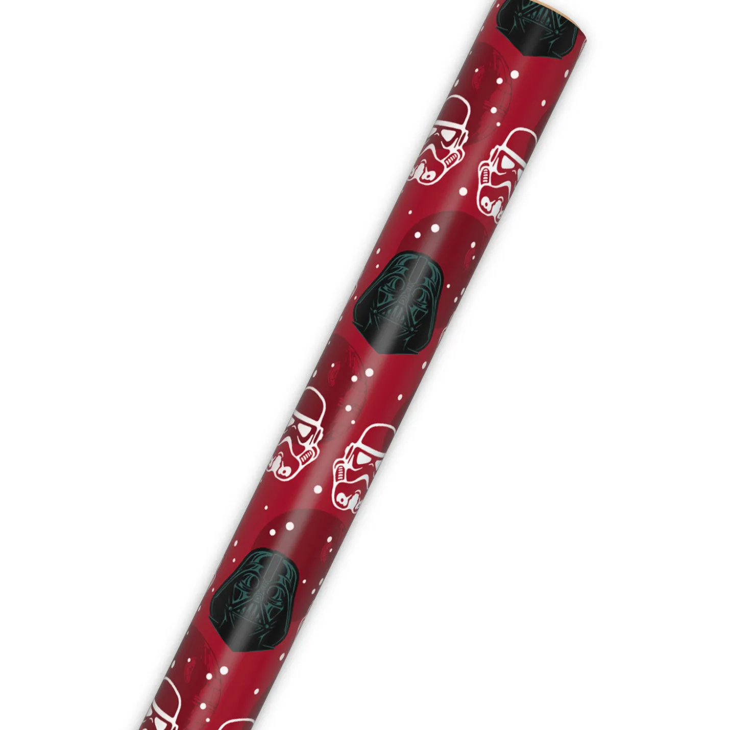 Star Wars™ Darth Vader™ and Stormtrooper™ Helmets on Red Holiday Wrapping Paper Roll, 25 sq. ft.