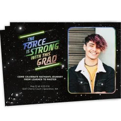 Star Wars™ Force is Strong Flat Graduation Party Invitation