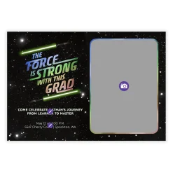 Star Wars™ Force is Strong Flat Graduation Party Invitation