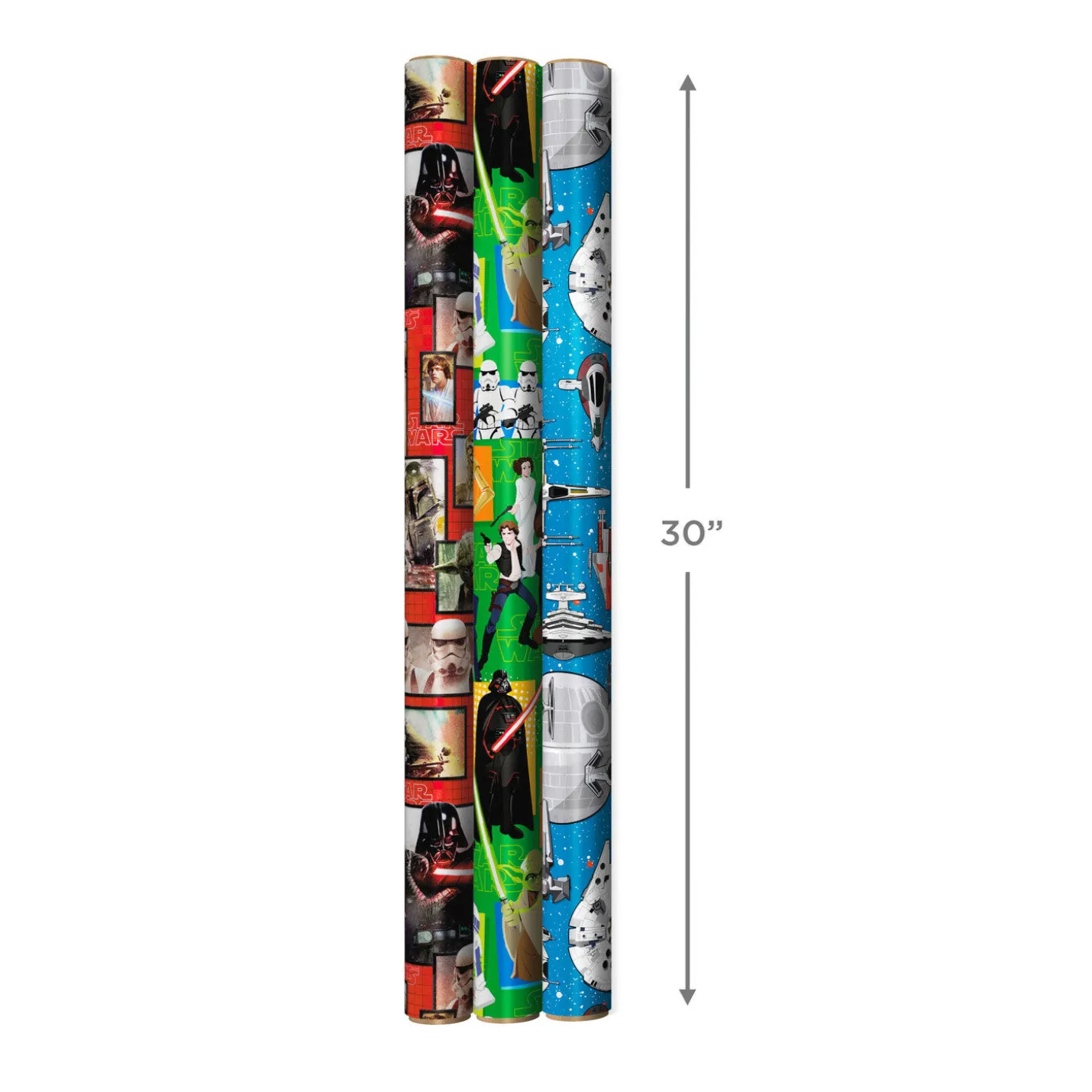 Star Wars™ 3-Pack Wrapping Paper Roll Bundle, 60 sq. ft. total