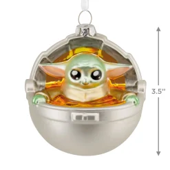 Star Wars: The Mandalorian™ Grogu in Pram Blown Glass Hallmark Ornament