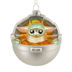 Star Wars: The Mandalorian™ Grogu in Pram Blown Glass Hallmark Ornament