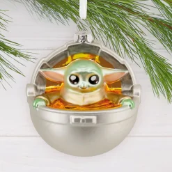 Star Wars: The Mandalorian™ Grogu in Pram Blown Glass Hallmark Ornament