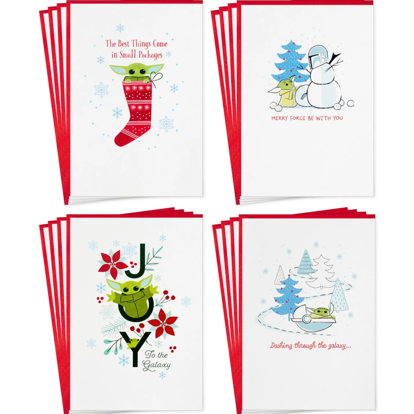 Star Wars: The Mandalorian™ Grogu™ Holiday Fun Boxed Christmas Cards Assortment, Pack of 16