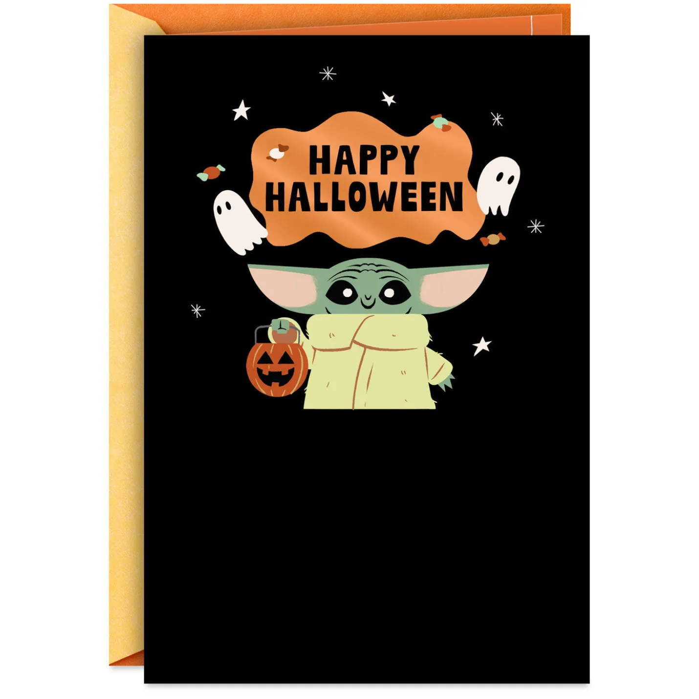 Star Wars: The Mandalorian™ Grogu™ and Ghosts Halloween Card