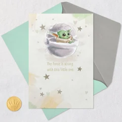 Star Wars: The Mandalorian™ Grogu™ The Force Is Strong With This Little One New Baby Card