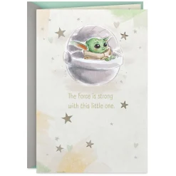 Star Wars: The Mandalorian™ Grogu™ The Force Is Strong With This Little One New Baby Card