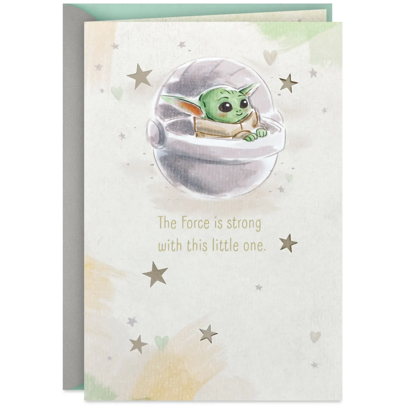 Star Wars: The Mandalorian™ Grogu™ The Force Is Strong With This Little One New Baby Card