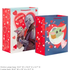 Star Wars: The Mandalorian™ 2-Pack Large and XL Valentine's Day Gift Bags