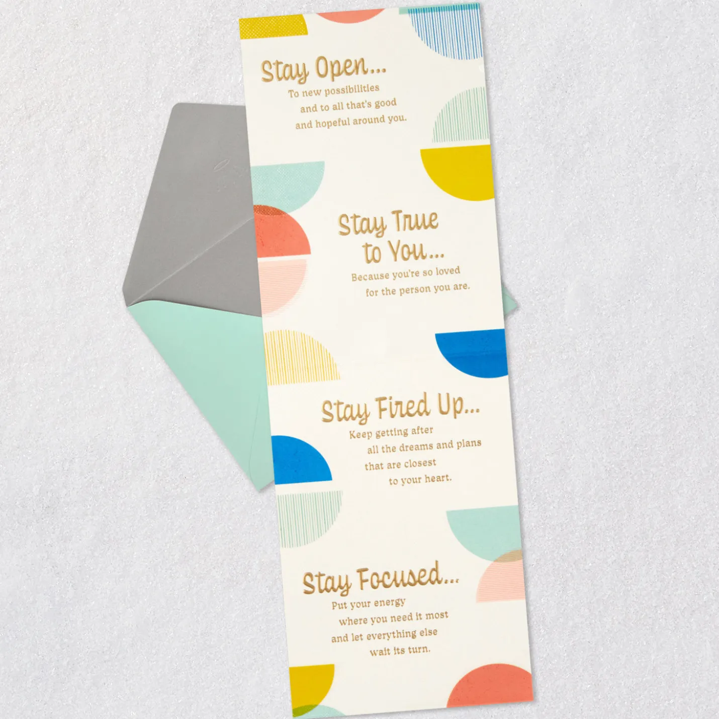 Stay Open, Focused and Positive Birthday Card for Daughter