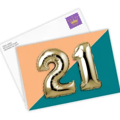 21st Balloons Custom Birthday Card