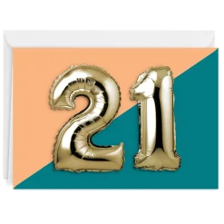 21st Balloons Custom Birthday Card