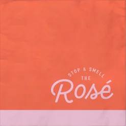 Stop and Smell the Rosé Cocktail Napkins, Pack of 20