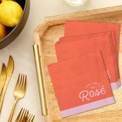Stop and Smell the Rosé Cocktail Napkins, Pack of 20
