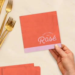 Stop and Smell the Rosé Cocktail Napkins, Pack of 20