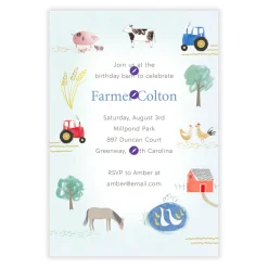 Storybook Farm Flat Birthday Invitation