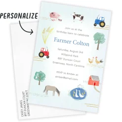 Storybook Farm Flat Birthday Invitation