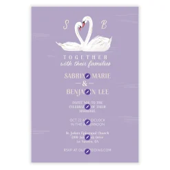 Storybook Swans Flat Wedding Invitation