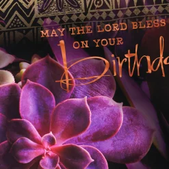 Succulents May the Lord Bless You Religious Birthday Card