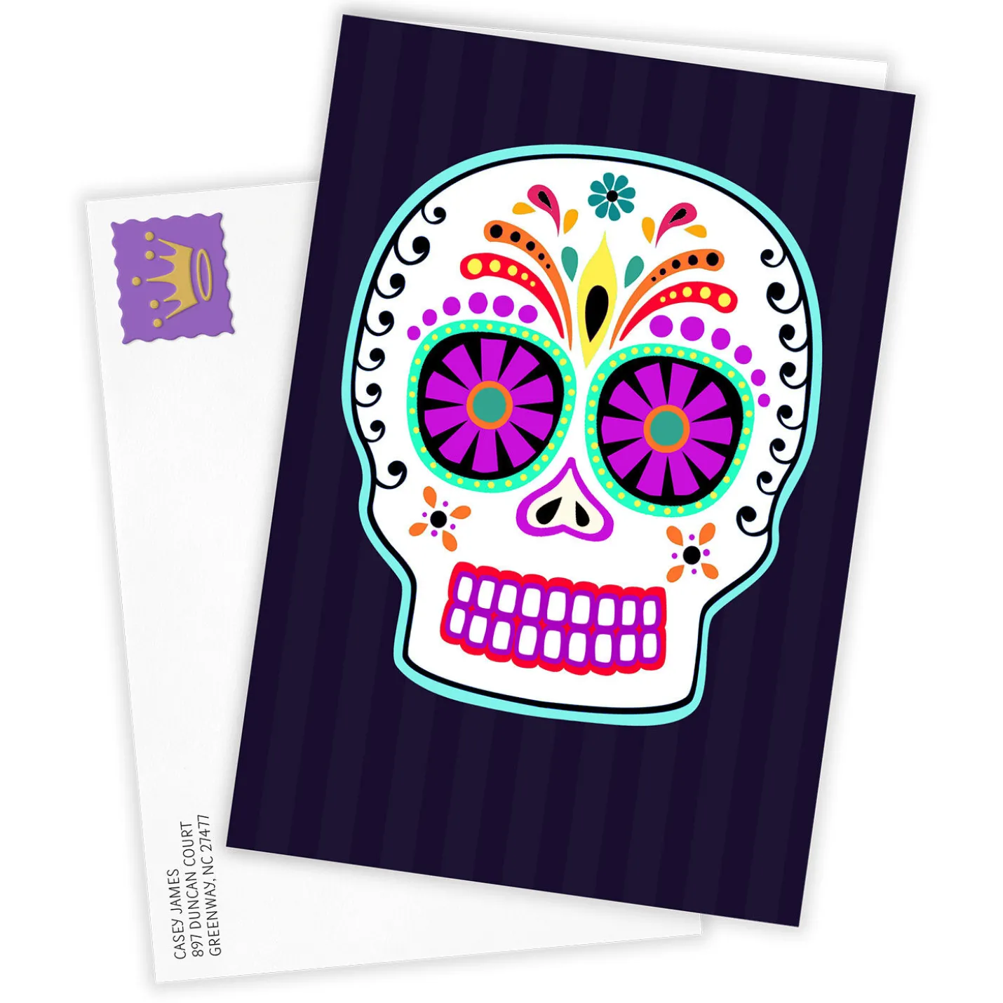 Sugar Skull Custom Day of the Dead Card