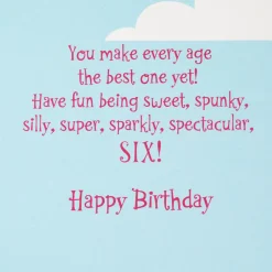 Sweet Six Ballerina Animals 6th Birthday Card With Stickers