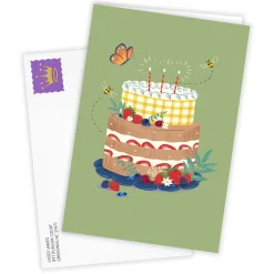 Sweet Spring Cake Custom Birthday Card