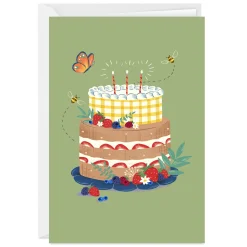 Sweet Spring Cake Custom Birthday Card