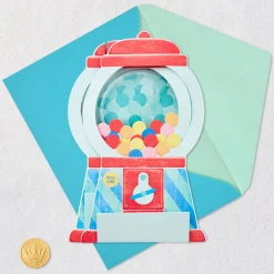 Sweet Surprises Gumball Machine Musical 3D Pop-Up Birthday Card