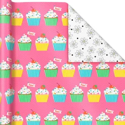 Sweet Birthday 3-Pack Reversible Wrapping Paper, 75 sq. ft. total