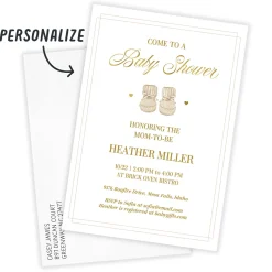 Sweet Booties Flat Baby Shower Invitation
