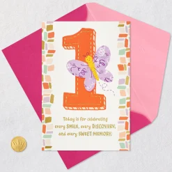 Sweet Butterfly 1st Birthday Card
