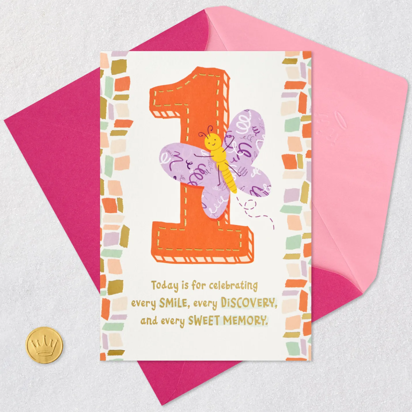 Sweet Butterfly 1st Birthday Card