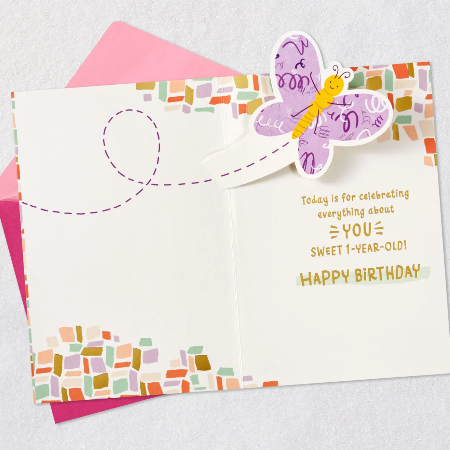 Sweet Butterfly 1st Birthday Card