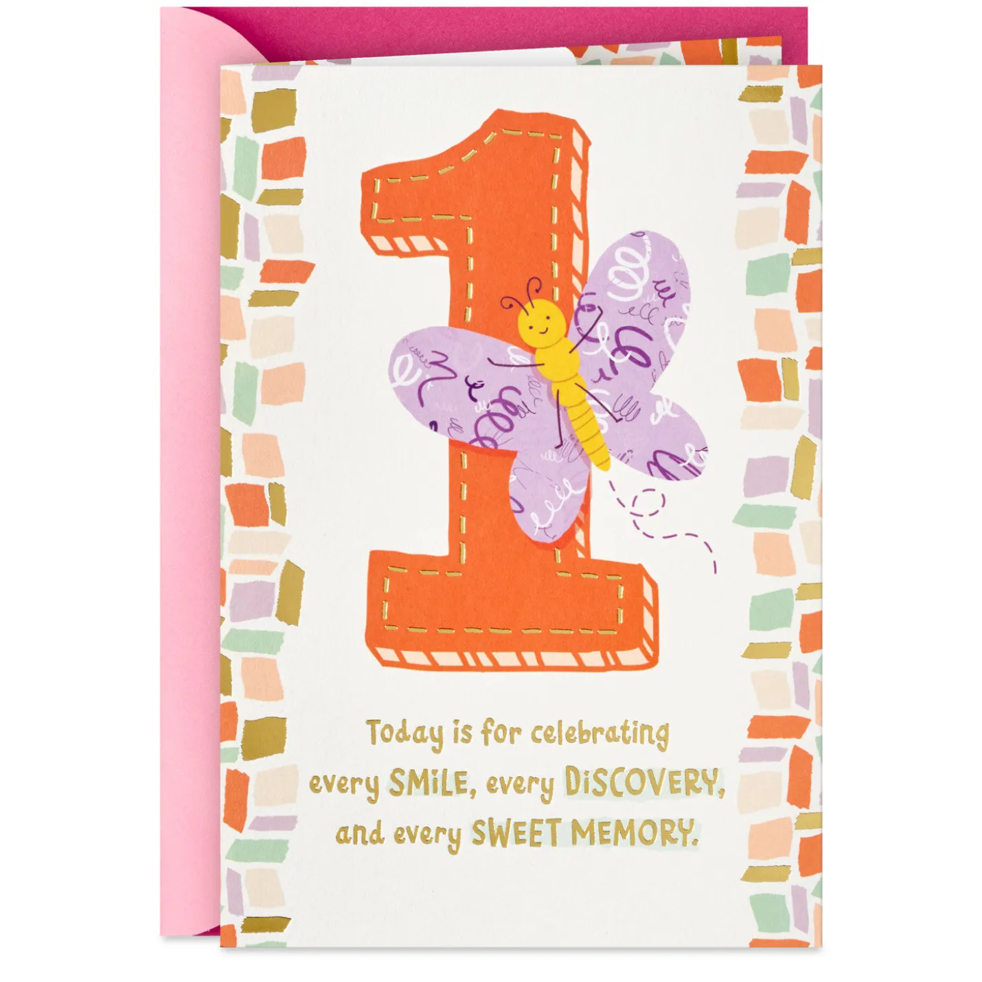 Sweet Butterfly 1st Birthday Card