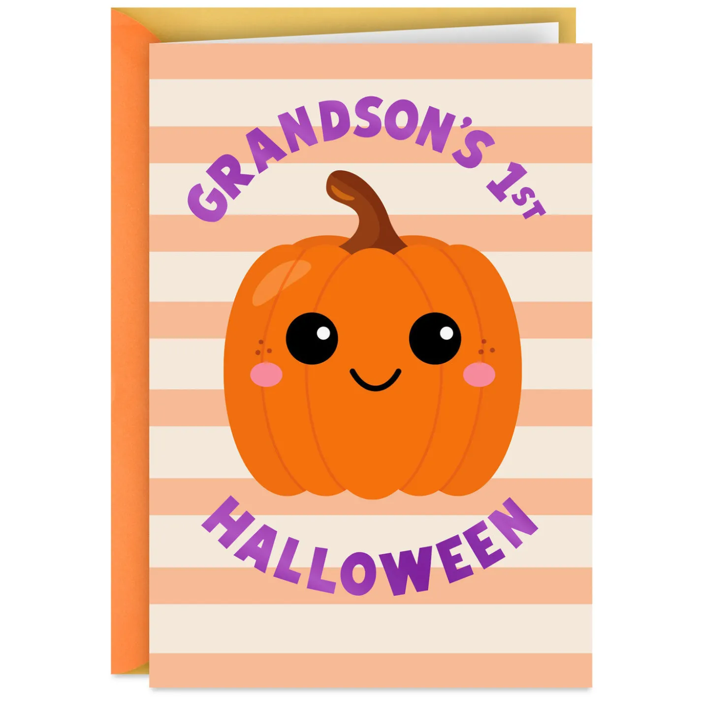 Sweetest Little Pumpkin First Halloween Card for Grandson