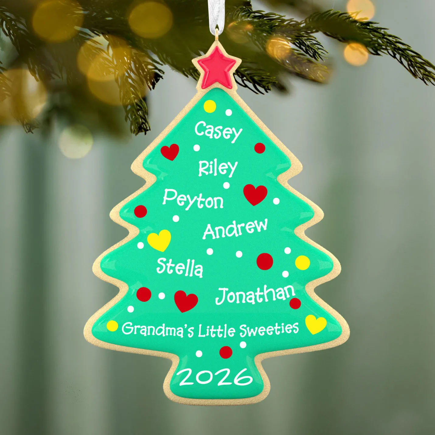 Sweet Memories Sugar Cookie Tree Personalized Ornament, Custom Text