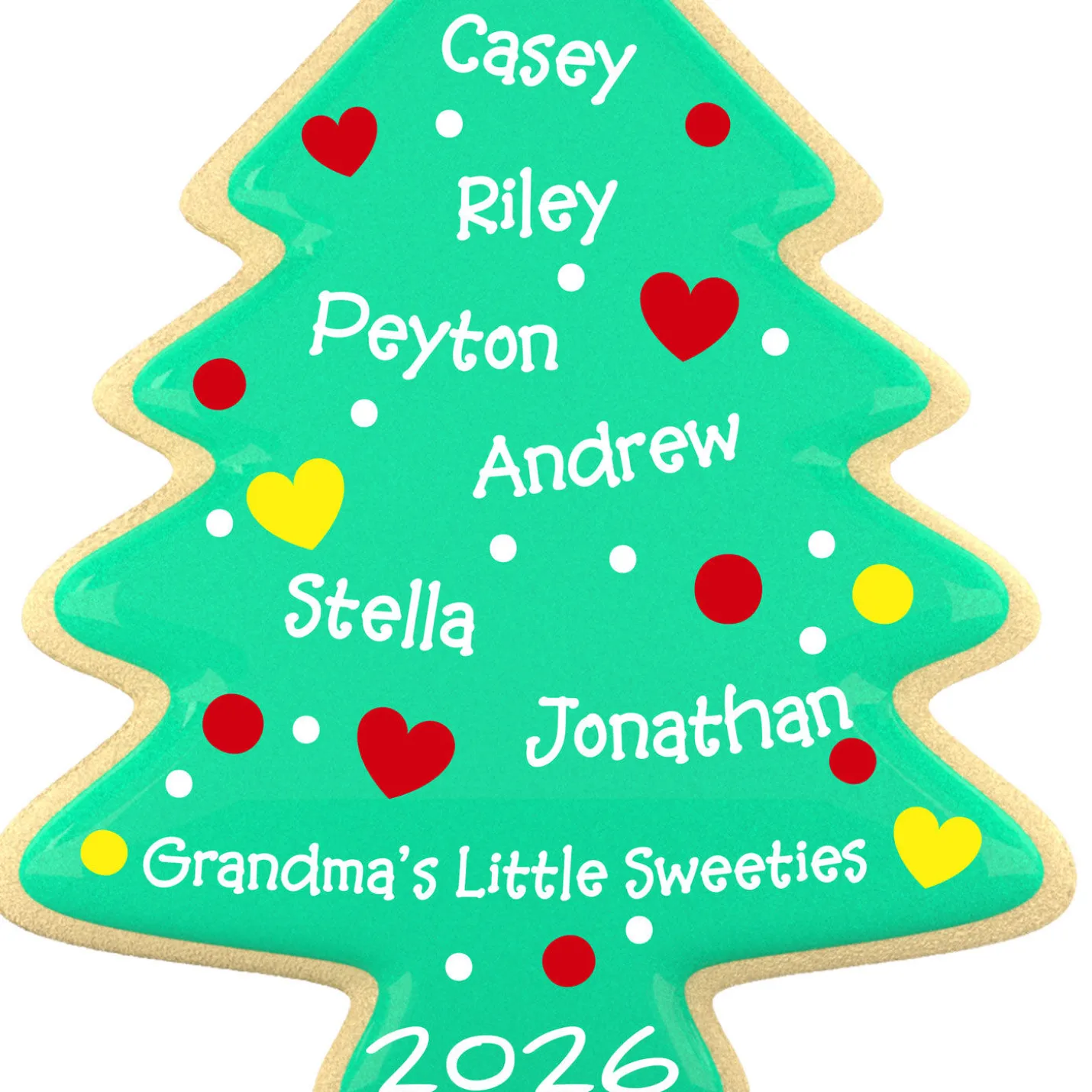 Sweet Memories Sugar Cookie Tree Personalized Ornament, Custom Text