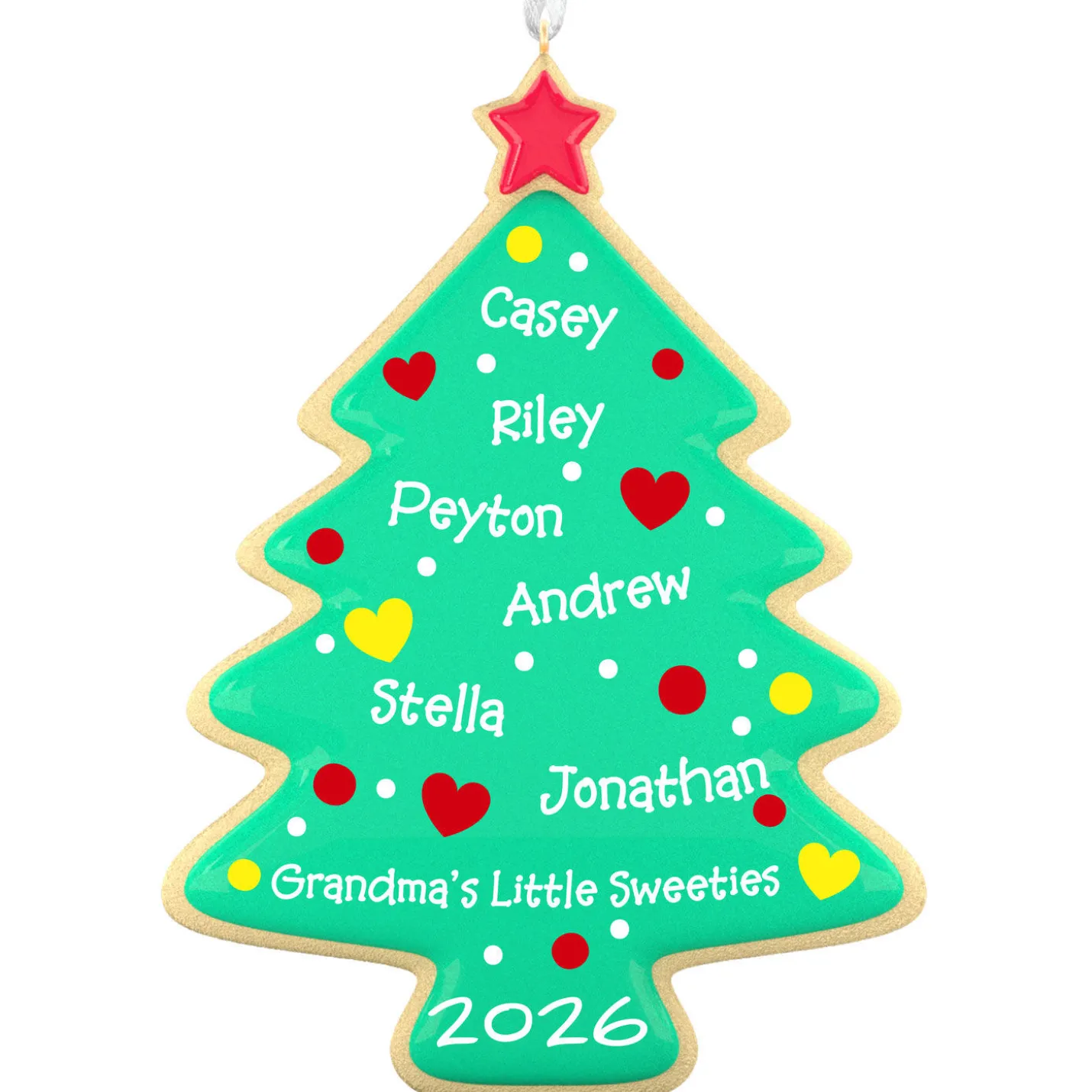 Sweet Memories Sugar Cookie Tree Personalized Ornament, Custom Text