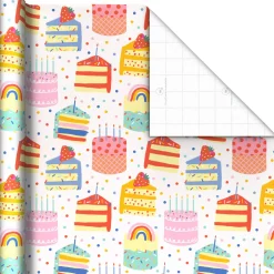 Sweet Treats 3-Pack Assorted Wrapping Paper Roll Bundle, 75 sq. ft. total