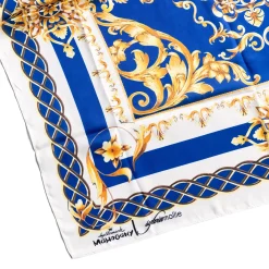 Sylvia Mollie Be Bold Blue and Gold Fashion Scarf