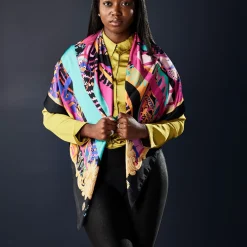 Sylvia Mollie Bold and Bright Abstract Scarf