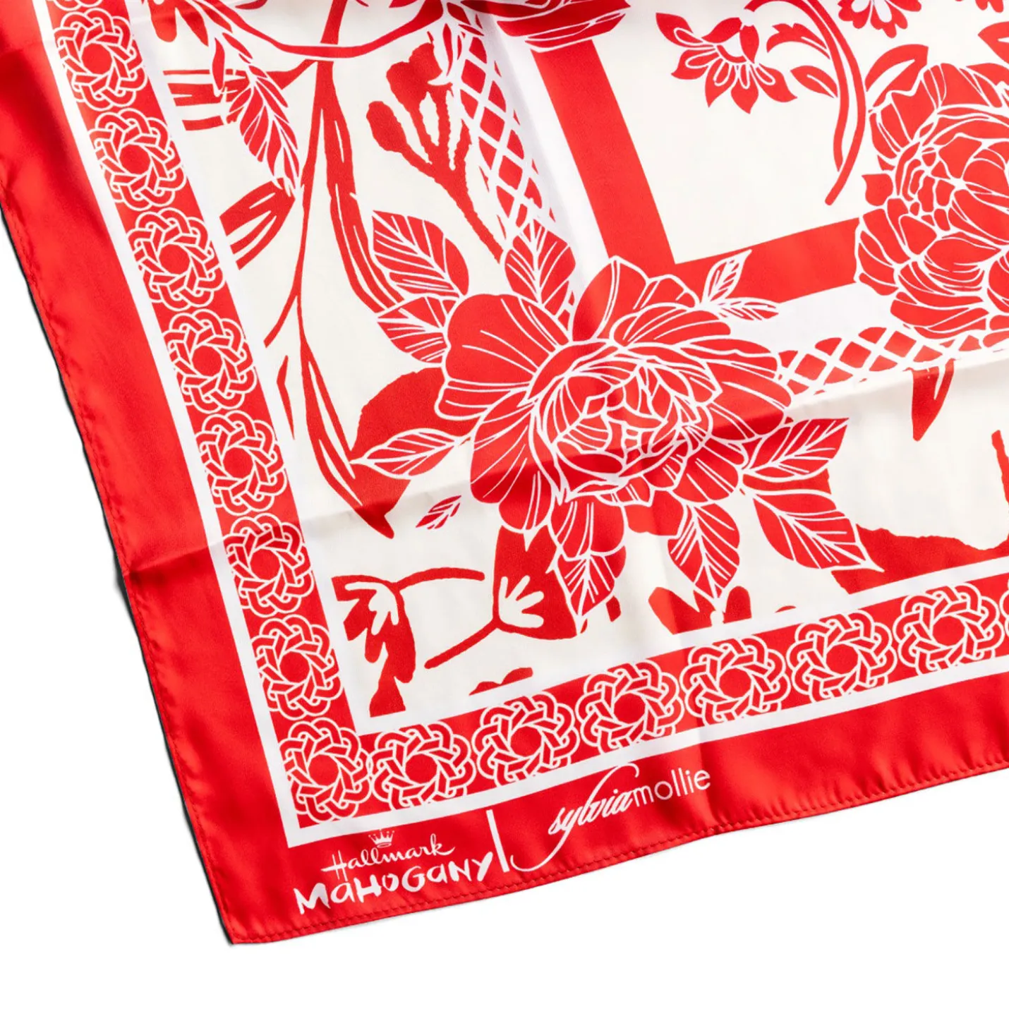 Sylvia Mollie Crimson and Cream Queen Fashion Scarf