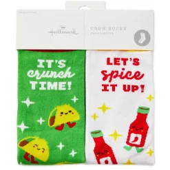 Tacos and Hot Sauce Better Together Funny Crew Socks