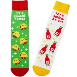 Tacos and Hot Sauce Better Together Funny Crew Socks