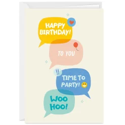 Text Message Bubbles Custom Birthday Card